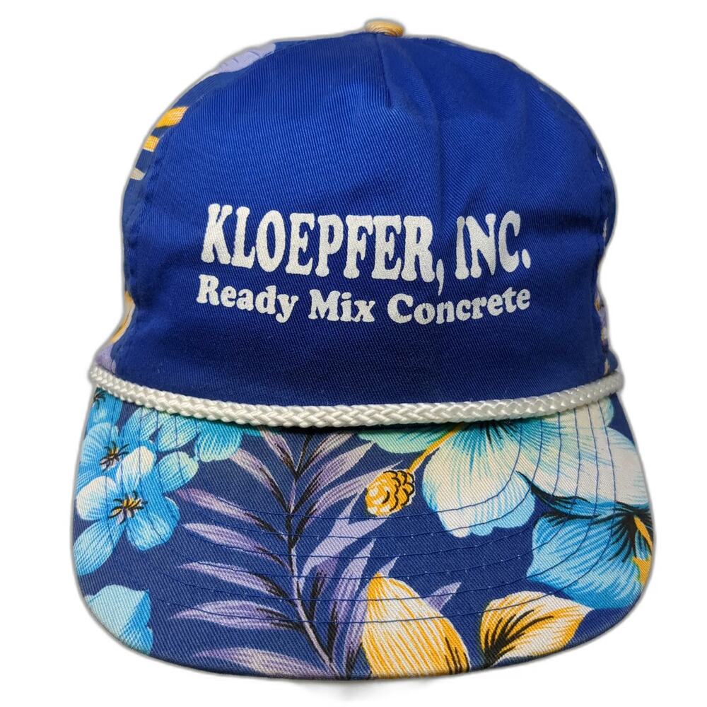 Winner 5 Panel Blue One Size Floral Hibiscus Rope Snapback Hat Kloepfer Inc